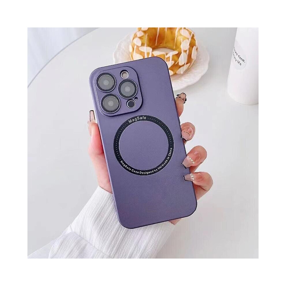 (Purple, For Iphone 14 Plus) Shockproof Magnetic Phone Case With Lens Film For Magsafe Iphone 14 Not,Specified 768679654220