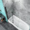 AICA (1000x1400mm) Matt Black Aluminum 2 Fold Bath Shower Screen 7