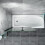 AICA (1000x1400mm) Matt Black Aluminum 2 Fold Bath Shower Screen 3
