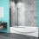 AICA (1000x1400mm) Matt Black Aluminum 2 Fold Bath Shower Screen 1