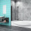 AICA (1000x1400mm) Matt Black Aluminum 2 Fold Bath Shower Screen 4