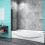 AICA (1000x1400mm) Matt Black Aluminum 2 Fold Bath Shower Screen 5
