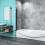 AICA (1000x1400mm) Matt Black Aluminum 2 Fold Bath Shower Screen 6