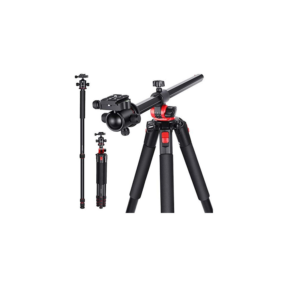 Neewer 72.4-Inch Aluminum Camera Tripod Monopod with 360-Degree Rotatable Center Column and Ball Head, Quick Shoe Plate, Bag for DSLR Camera, Video