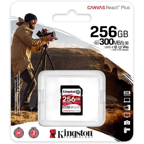 Kingston Kingston SDXC Canvas React Plus C10 UHS-II SD Memory Card 256GB