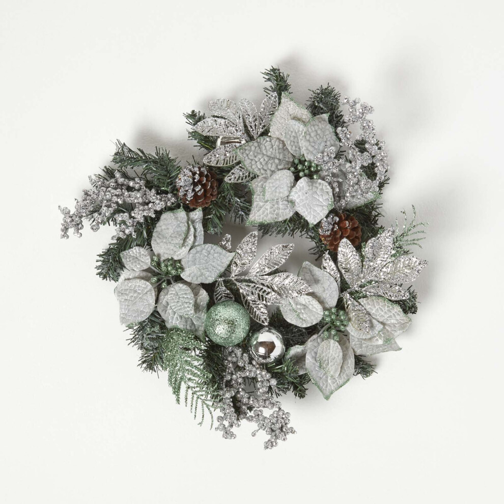 Mint Green & Silver Christmas Wreath