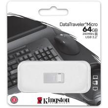 Kingston Technology DataTraveler 64GB Micro 200MB/s Metal USB 3.2 Gen 1