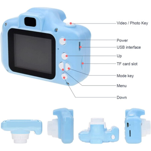 (Blue) Kids Mini Digital Camera with Free 32GB SD Card 2