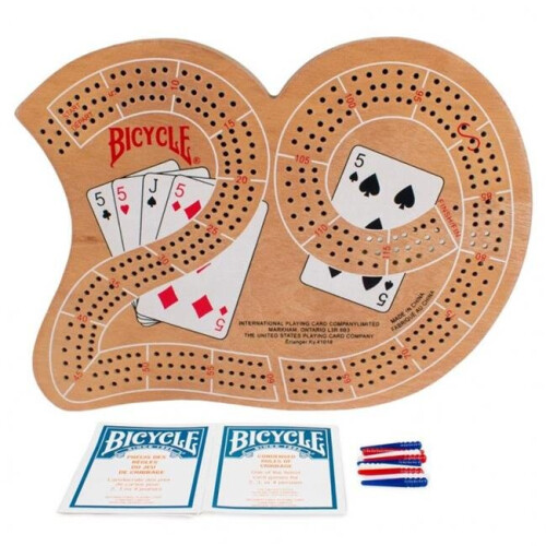 Bicycle  Cribbage Board Large 29 Wood Card Game