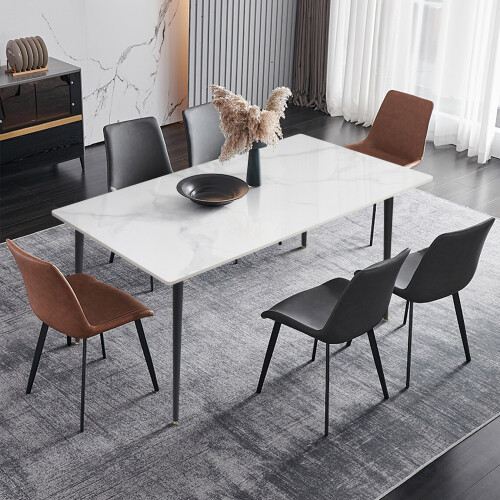 (D style) Rectangular  Dining Room Table Sintered Stone Top 2