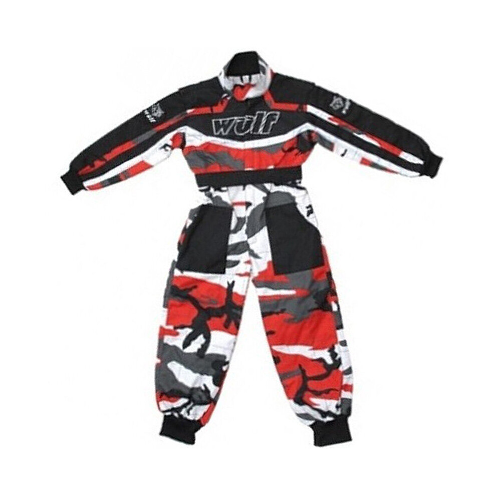 (, L) Wulfsport Kids Motocross Camo Race Suit Off Road Quad Red 5059490108135