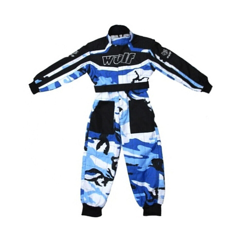 (, M) Wulfsport Kids Motocross Camo Race Suit Off Road Quad Blue 5059490108029