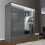 (Grey, 208cm) Sasilaya High Gloss 2 or 3 Sliding Doors Wardrobe 1