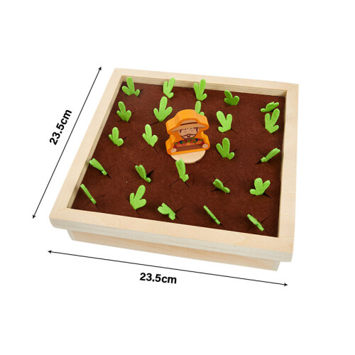 Kids Wooden Memory Board Game Sorting Puzzle Carrots Harvest 1