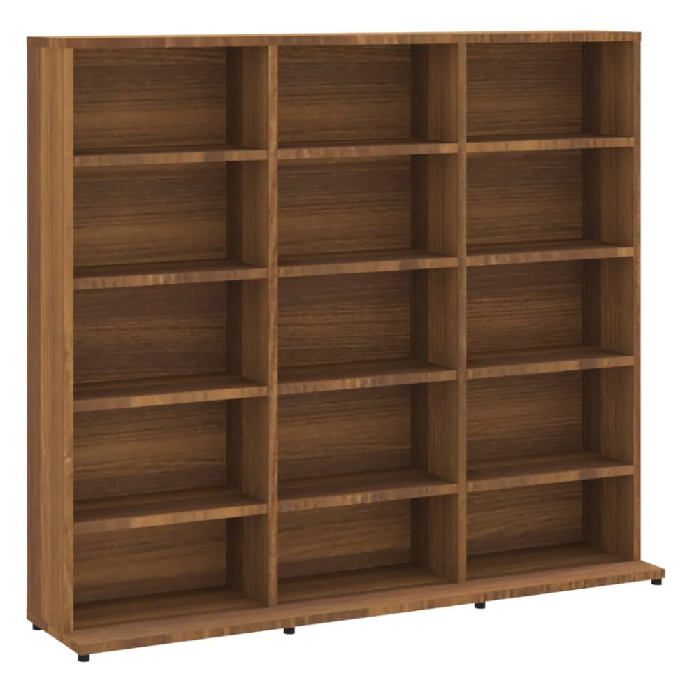 (Brown oak) vidaXL CD Cabinet CD Shelf Rack Storage Cabinet Display Shelf Engineered Wood