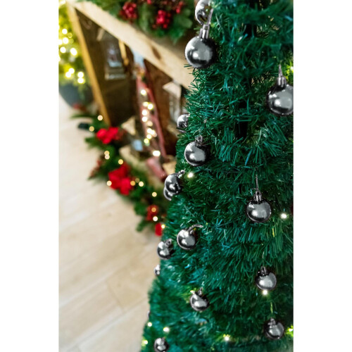 4ft (120cm) Prelit Silver Baubles Decorated Pop Up Christmas Tree 1