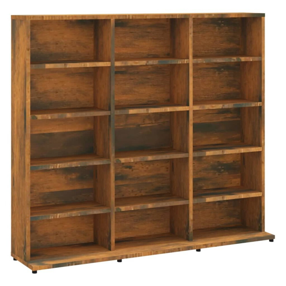 (Smoked oak) vidaXL CD Cabinet CD Shelf Rack Storage Cabinet Display Shelf Engineered Wood