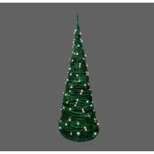 6ft (180cm) B/O Prelit Silver Baubles Decorated Pop Up Christmas Tree