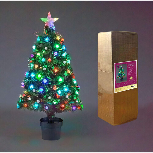 (2Ft) Diamonds Fibre Optic Christmas Tree LED Pre-Lit