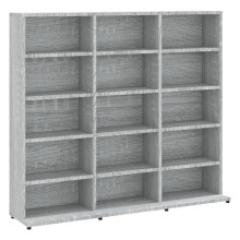 vidaXL CD-Regal Grau Sonoma 100x23x89,5 cm Holzwerkstoff