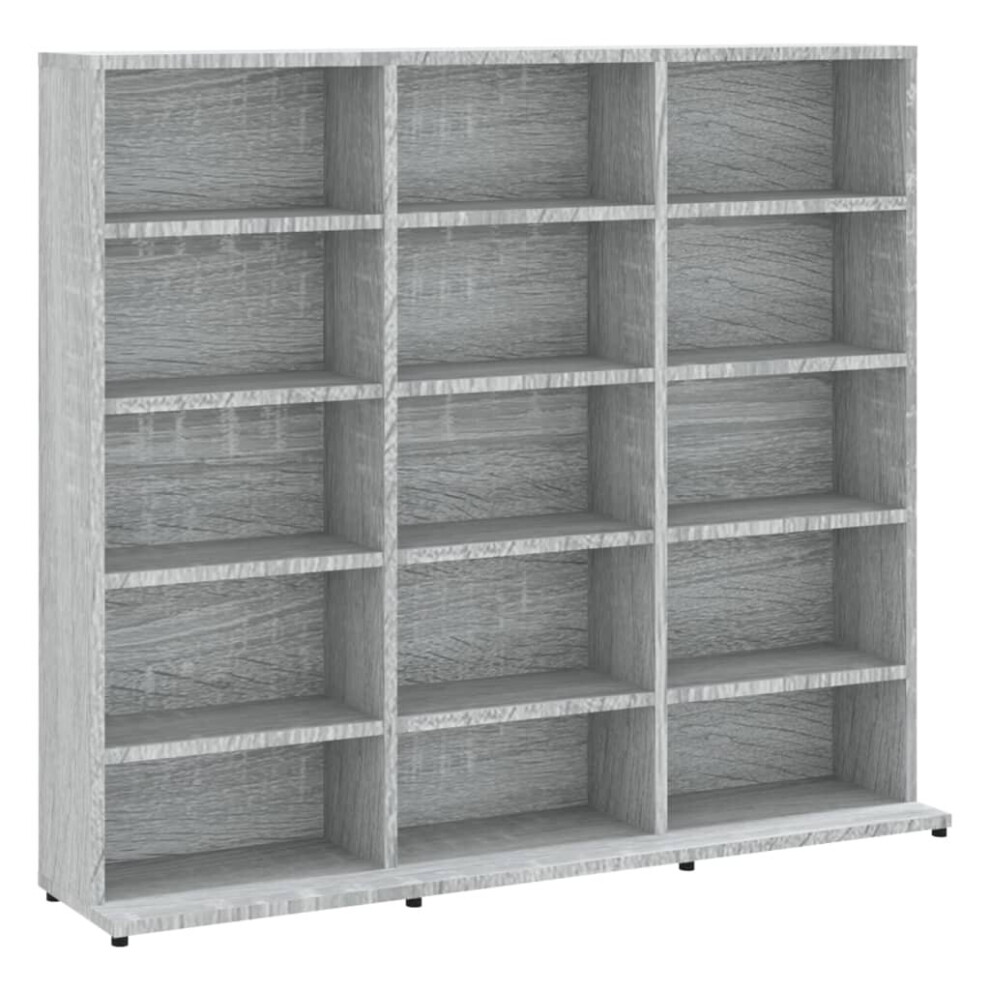 Vidaxl (Grey Sonoma) Cd Cabinet Cd Shelf Rack Storage Cabinet Display Shelf Engineered Wood