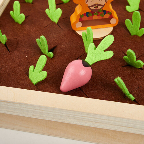 Kids Wooden Memory Board Game Sorting Puzzle Carrots Harvest 2