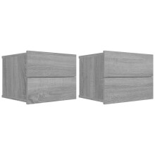 (Grey sonoma, 2) vidaXL Bedside Cabinet Nightstand Bed Side Table Bed Cabinet Engineered Wood