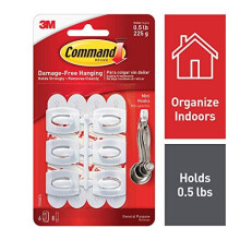 3xMini Hooks with Command Strips (17006) - White