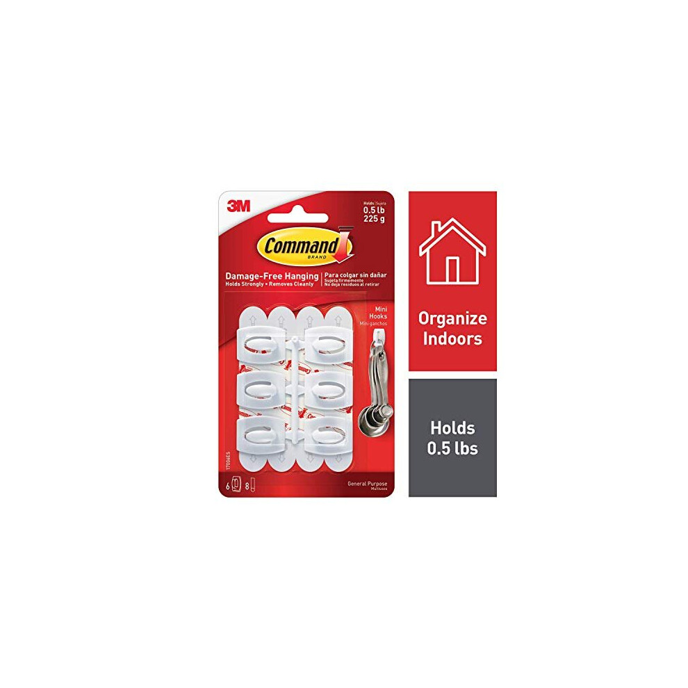 3xMini Hooks with Command Strips (17006) - White