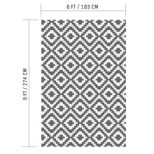(6ft x 4ft (1.8m x 1.2m)) Valiant Grey Geometric Outdoor Rug