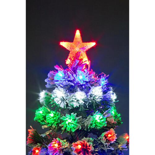 (4Ft) Frosted Tips 8 Modes Fibre Optic Christmas Tree LED Pre-Lit 1