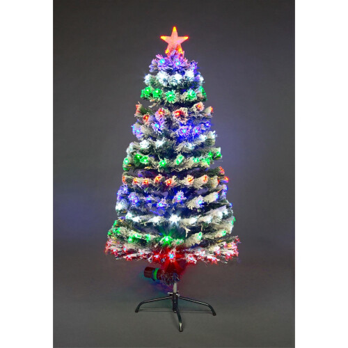 (4Ft) Frosted Tips 8 Modes Fibre Optic Christmas Tree LED Pre-Lit 2