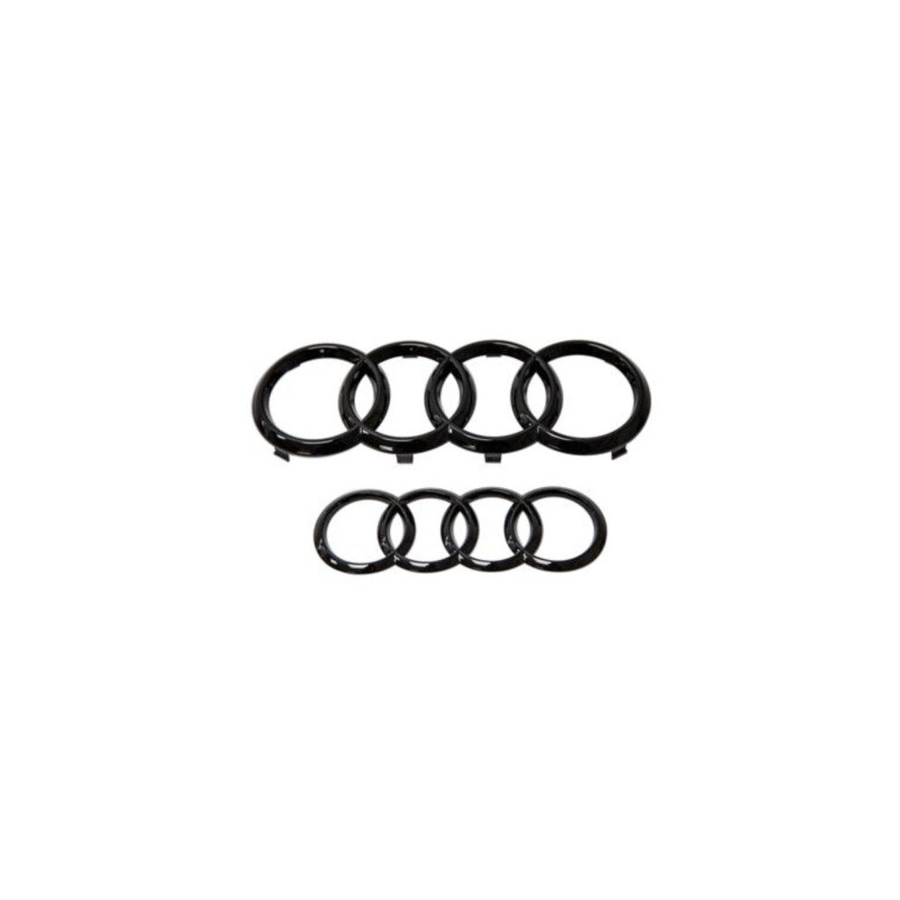 Gloss Black Front & Rear Rings Badge Emblem Audi Q3 Q5 Q7Quattro Sline