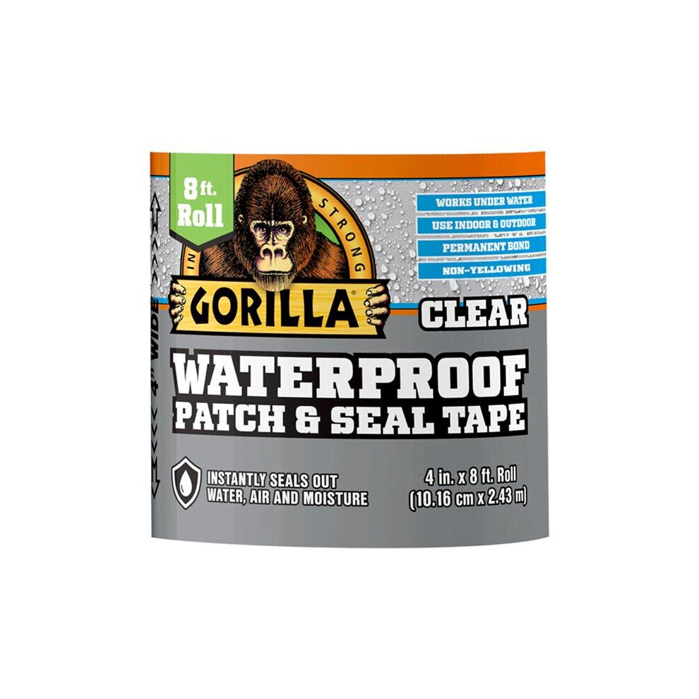 Gorilla  4 in. x 8 ft. Waterproof Repair Tape, Clear