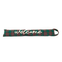 81cm Tartan Fabric Door Draught Excluder | Green Plaid Draft Excluder Door Cushion | Welcome Draught Excluder For Doors Door Draught Cushion