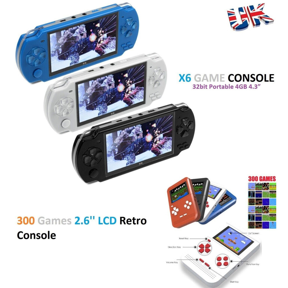 32 Bit 4.3 PSP Portable Handheld Game Console Player 10000+Games +Camera X6  on OnBuy