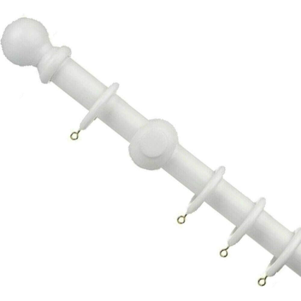 Large Wood Wooden Curtain Rail Pole Rod Set Door WIndow Home-White 240-image-OPC-PB675S5-NEW