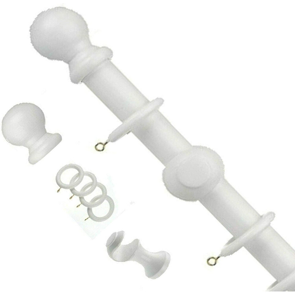 Large Wood Wooden Curtain Rail Pole Rod Set Door WIndow Home-White 180-image-OPC-PB675NF-NEW