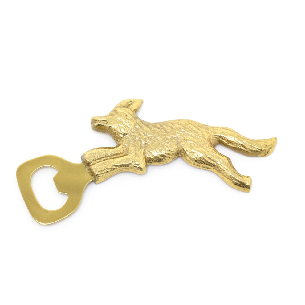 Novelty Metal Beer Bottle Opener | Aluminium Brass Effect Drinks Bottle Opener Crown Cap Bottle Opener | Home Bar Drink Accessory - Fox