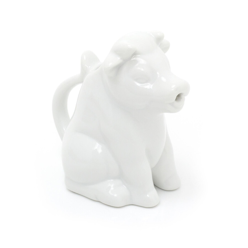 White Porcelain Cow Creamer Jug | Mini Milk Jug Miniature Cream Jug | Small Sauce Jug Individual Serving Jug