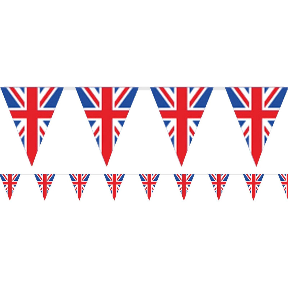Carousel 10M Union Jack Bunting British Flag Triangle Bunting | 40 Pennant Flags Union Jack Bunting | British Flag Banner Bunting Party Bunting