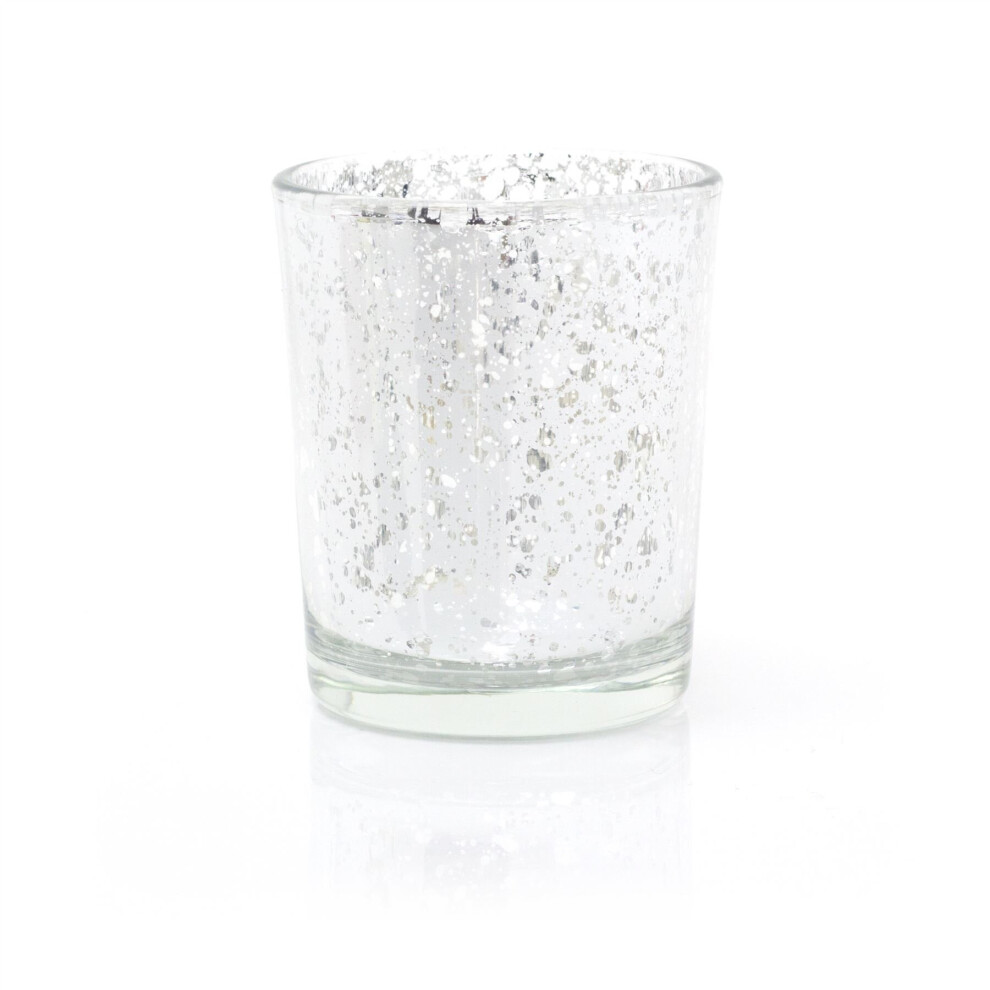 Silver Speckled Tealight Holder | Silver Mercury Effect Glass Tealight Holder | Glass Candle Holder Candle Pot-image-OPC-PB676Q5-NEW