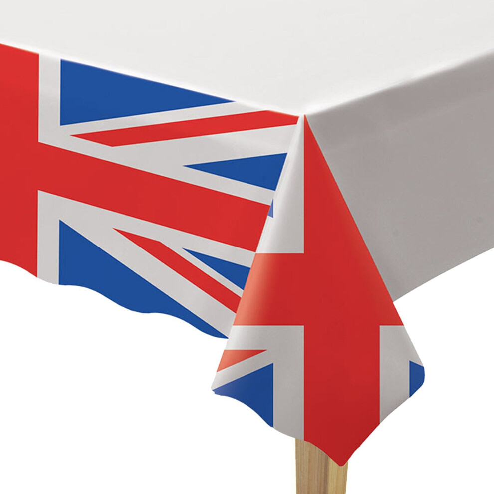 Carousel 120 X 180Cm Great Britain Flag Union Jack Tablecloth Table Cover | Britannia Union Jack Paper Table Cloth | Queens Platinum Jubilee Tablecloth