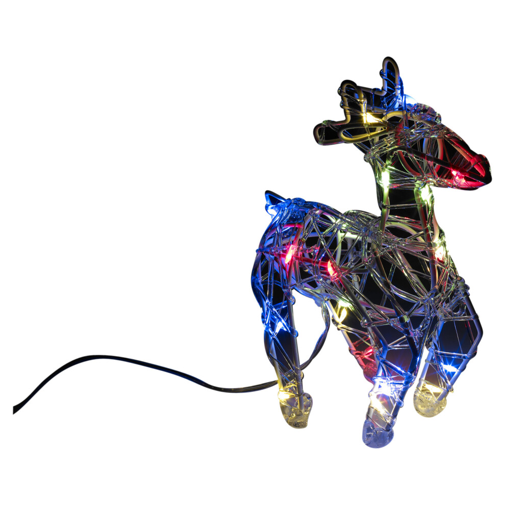 (Galloping) 20 Coloured LED 20cm Christmas Reindeer Decoration