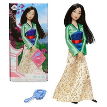 Disney Store Tjejers Disney Princess Klassiska Docka (Mulan), 11 Tum, Inkluderar Borste med Formade Detaljer, Helt Rörlig - Disney