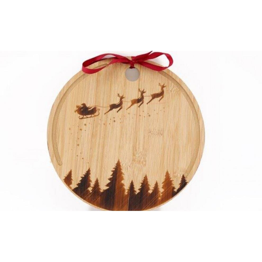 Round Christmas Chopping Board 25cm