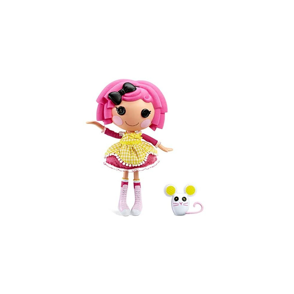 Lalaloopsy 576884EUC Crumbs Sugar Cookie with Pet Mouse-33 cm Baker Doll with Changeable Pink & Yellow Outfit & Shoes, in Reusable House Pac