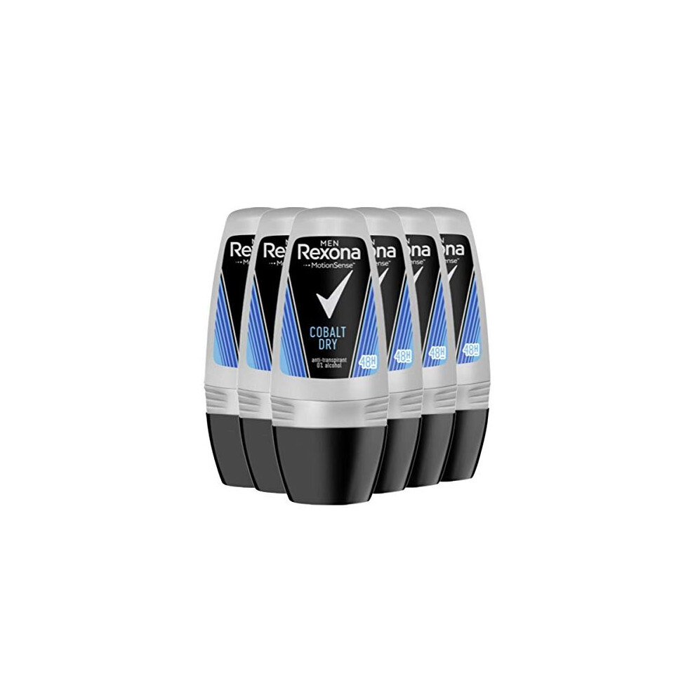 Rexona Men's Cobalt Roll-On Deodorant 6 X 50 Ml