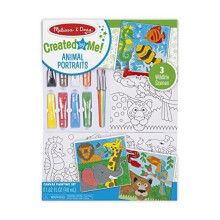 Melissa & Doug 9448 000772094481 Canvas Painting Set-Animals, Multicolor, 1 Ea