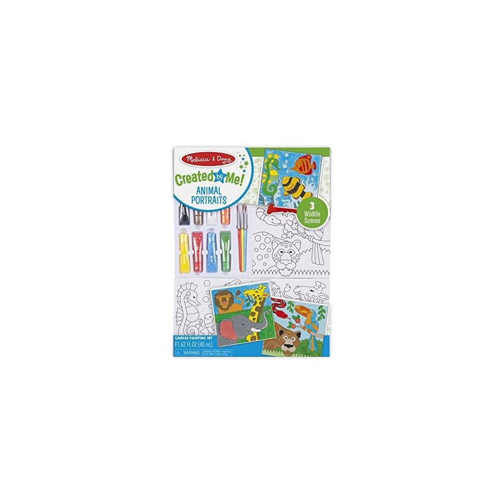 Melissa & Doug 9448 000772094481 Canvas Painting Set-Animals, Multicolor, 1 Ea